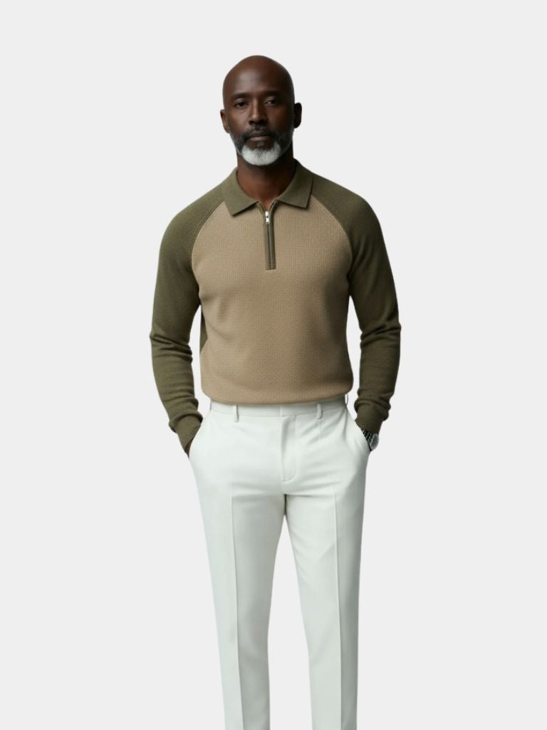 Raglan Quarter Zip Sweater — North Row | Back View
