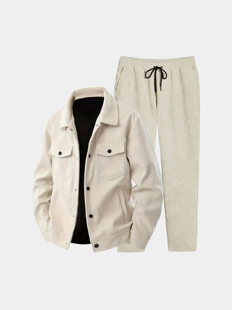 Ivory Corduroy Set — North Row | Front View