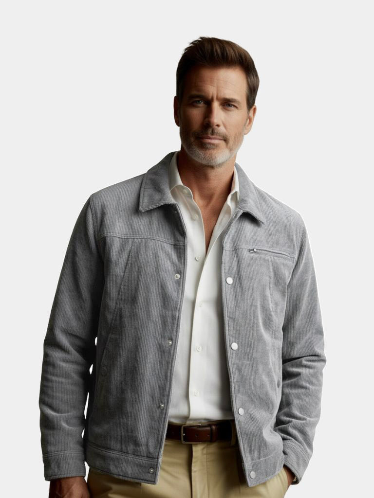 Minimalist Corduroy Sherpa Jacket — North Row | Side View