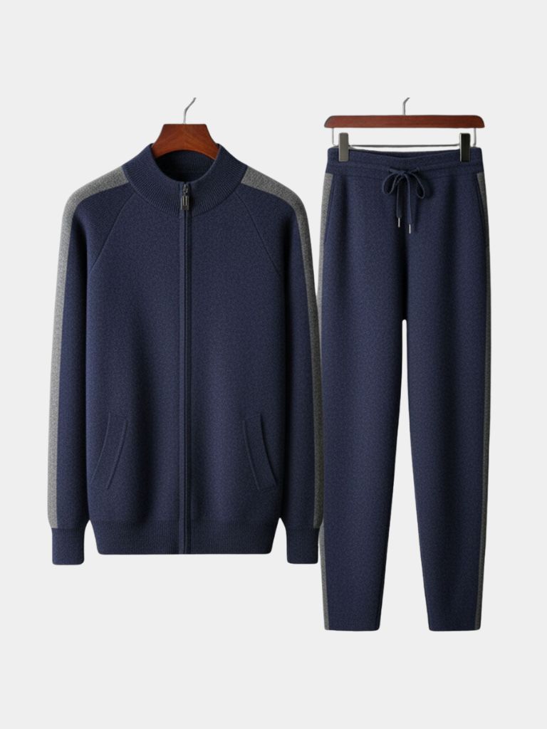 Navy Heritage Cashmere Set — North Row | Front View