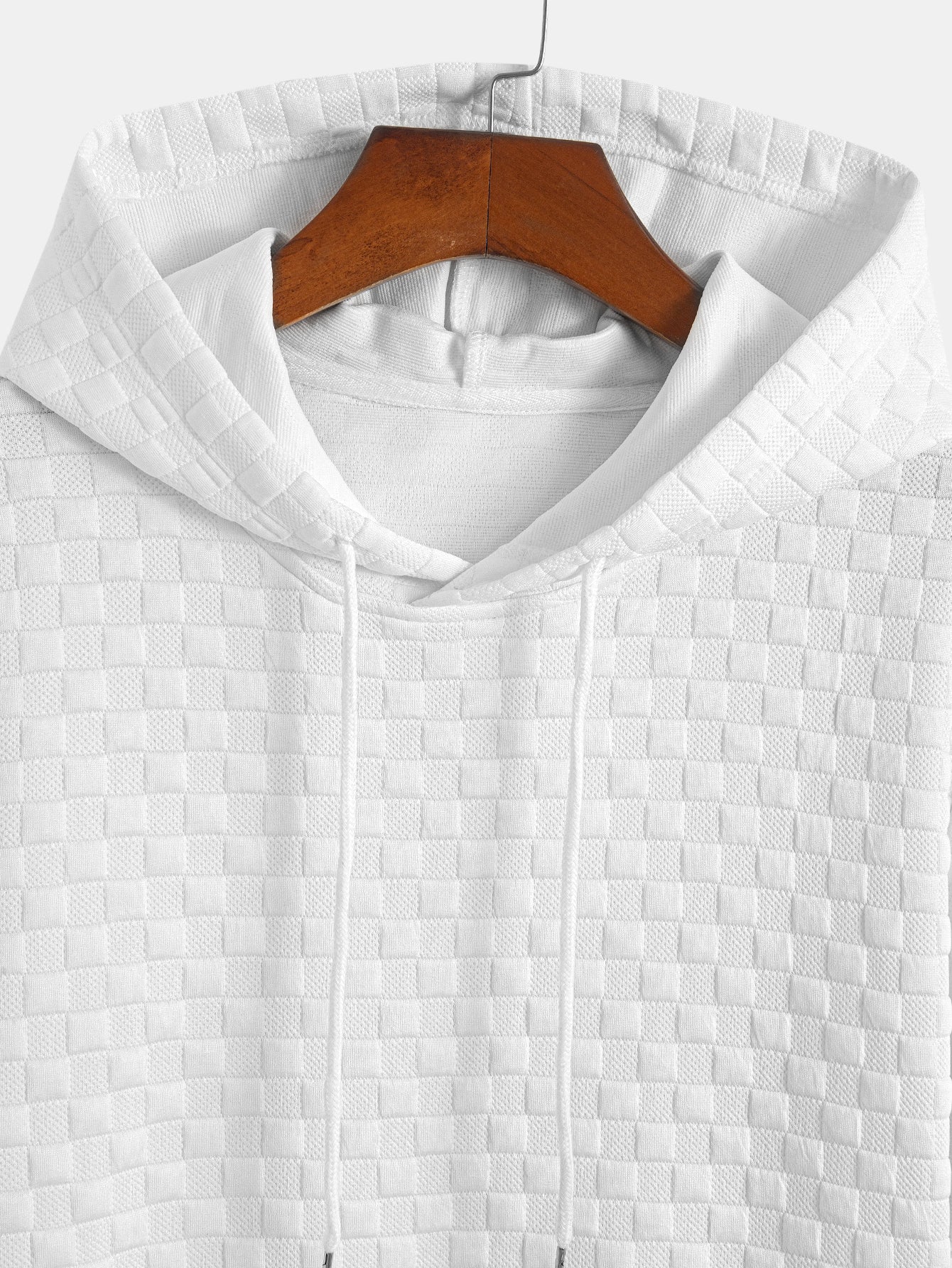 Checkerboard Jacquard  Arc Hem Hooded T-Shirt & Shorts — North Row | View 16