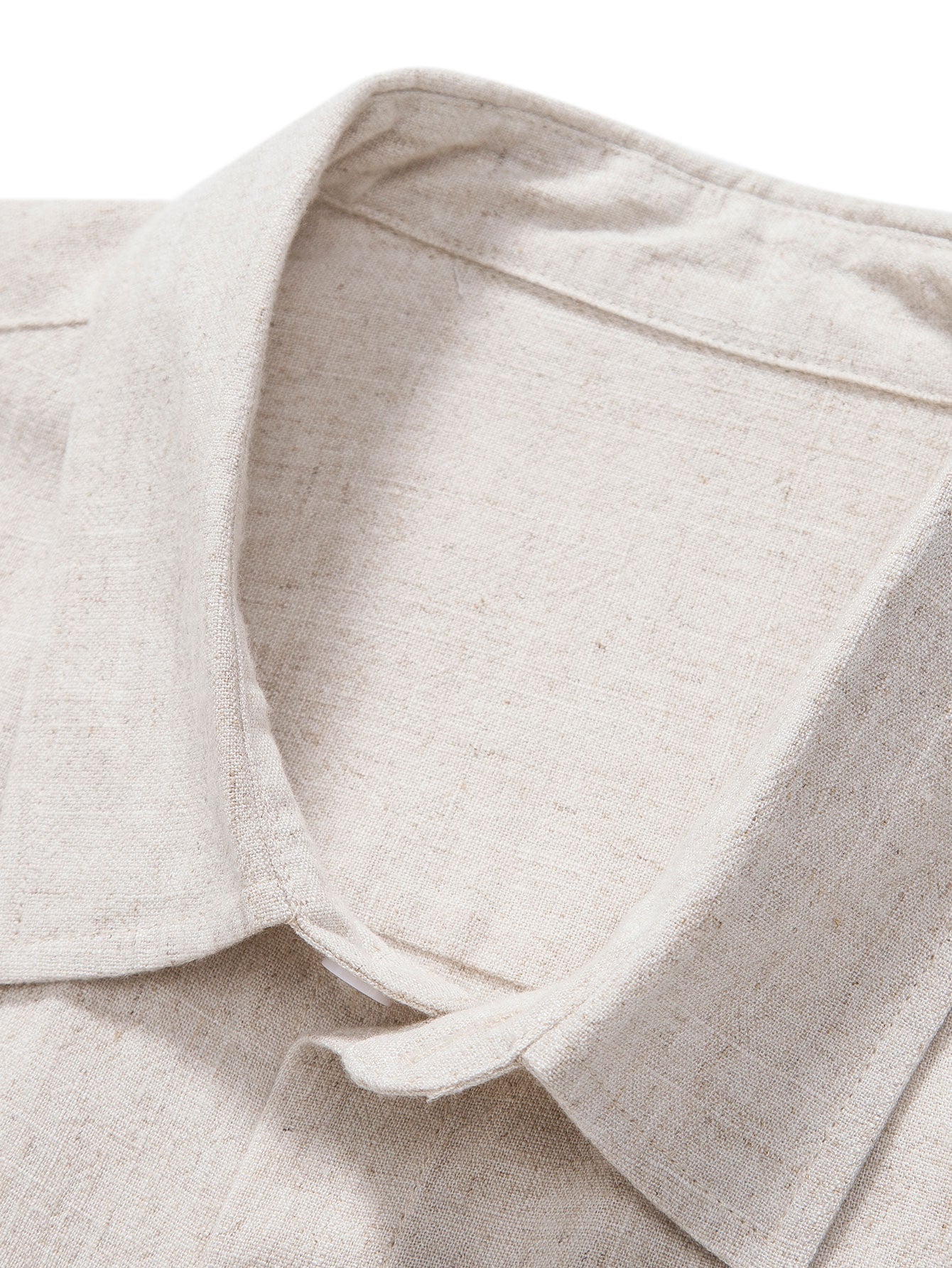 Linen Rayon Blend Button Up Shirt & Straight Leg Linen Pants — North Row | View 26