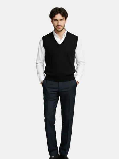 100% Cashmere V Neck Knit Vest - North Row