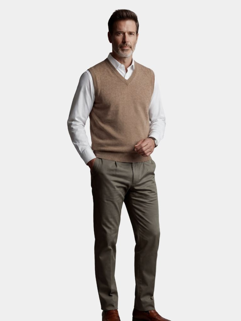100% Merino Wool Sweater Vest — North Row | Side View