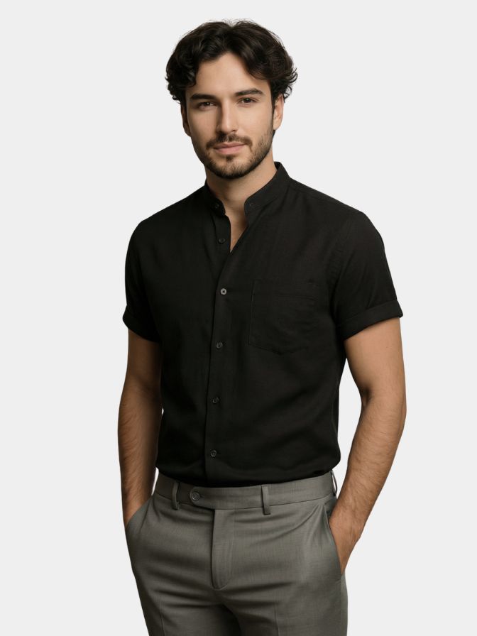 Executive Resort Linen Shirt — North Row | Side View