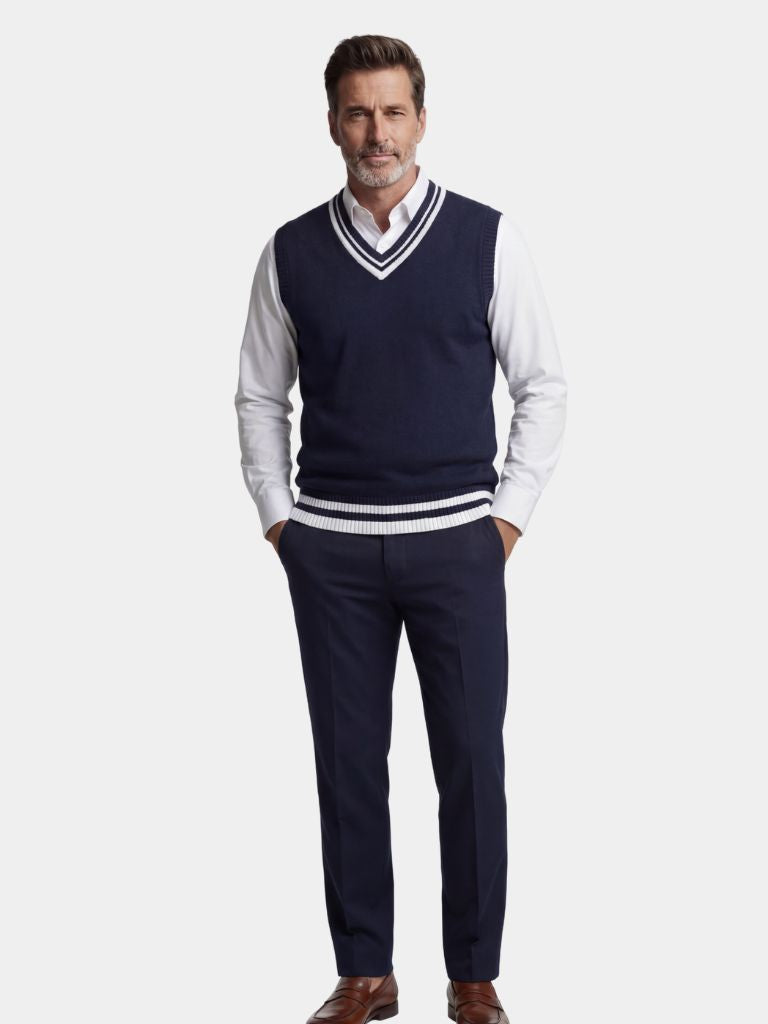 Old Money Essential Knit Vest — North Row | Side View