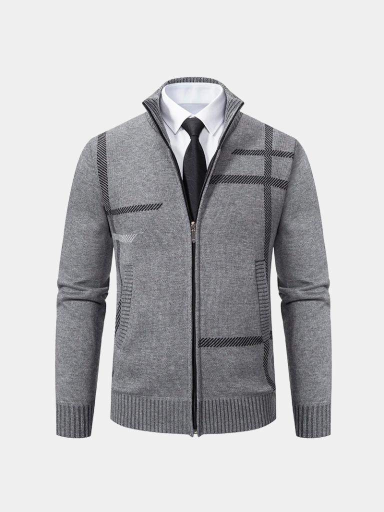 Graphite Symmetry Knit Jacket — North Row | Close-Up