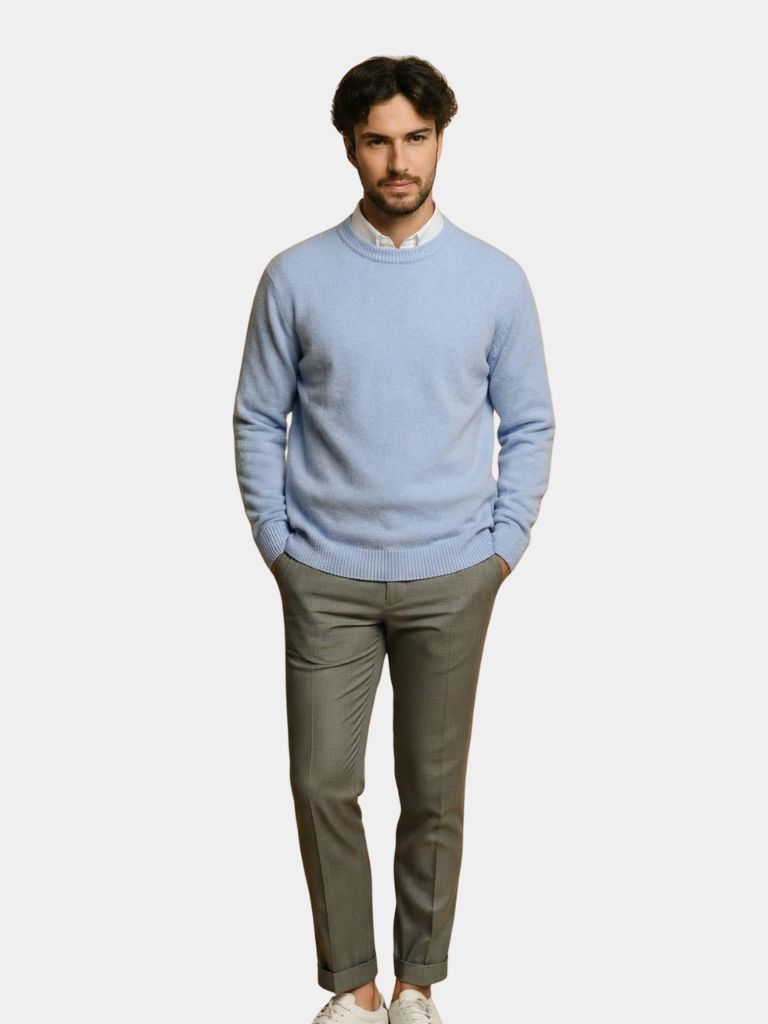 Linear Core Cotton Pullover — North Row | Back View