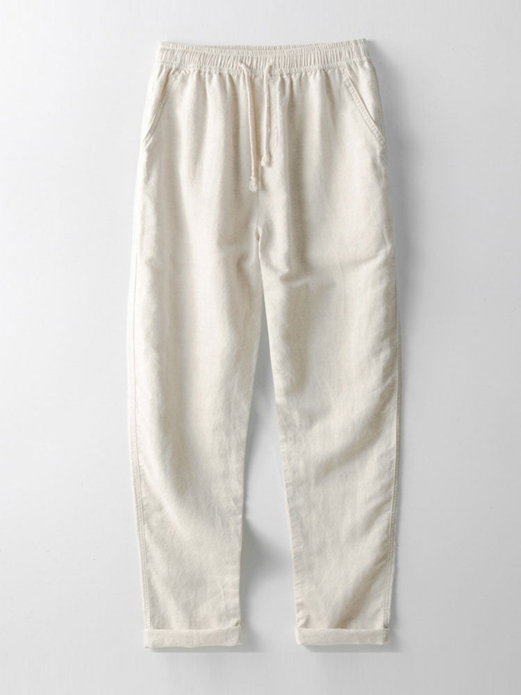 Linen Rayon Blend Pocket Utility Shirt & Straight Leg Linen Pants — North Row | Collar Detail