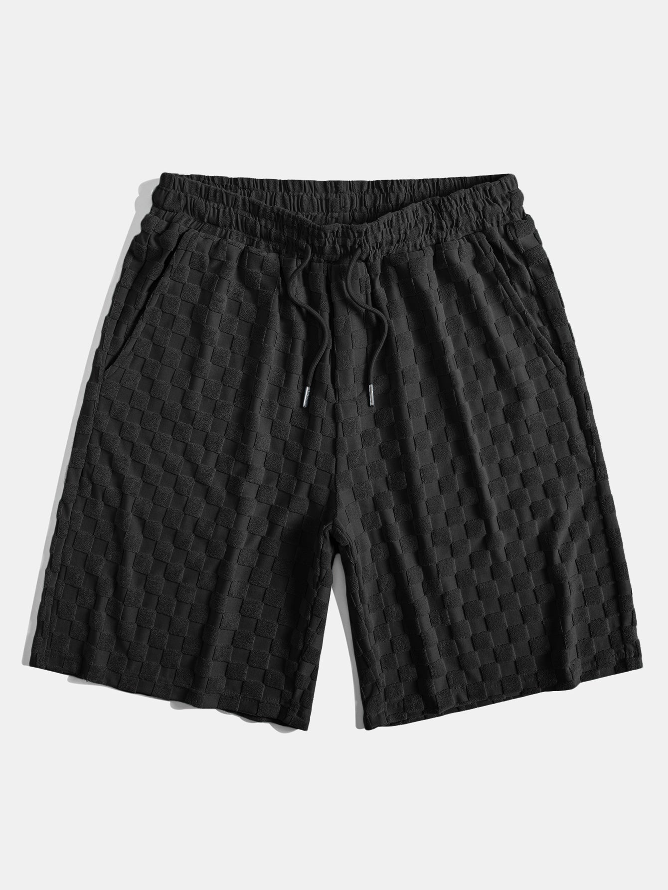 Checkerboard Terry Shirt & Shorts — North Row | Collar Detail