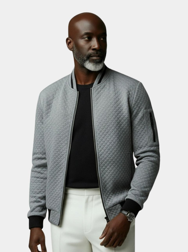 Textured Casual Bomber Jacket — North Row | Side View