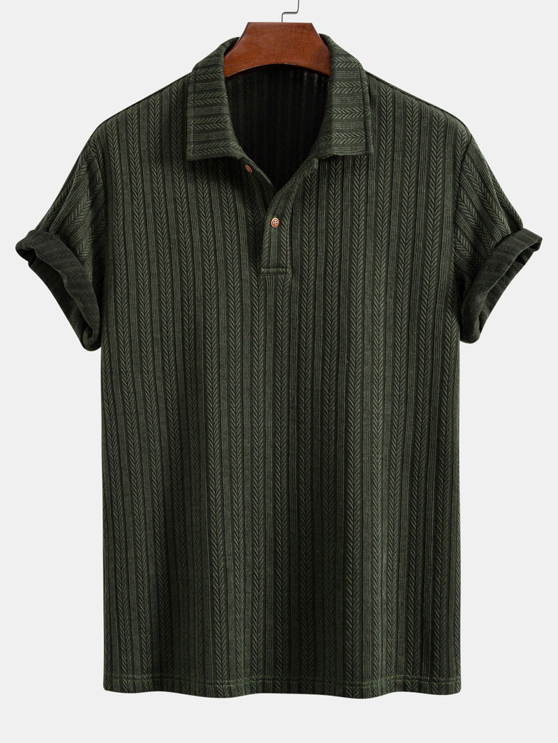 Wheat Ear Jacquard Polo Shirt — North Row | Front View