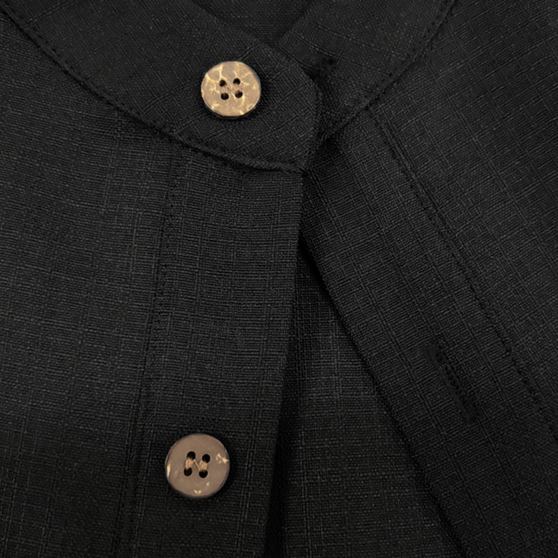 Men's Summer Basic Stand Collar Textured Short Sleeve Shirt MTA1316F2U — North Row | Collar Detail