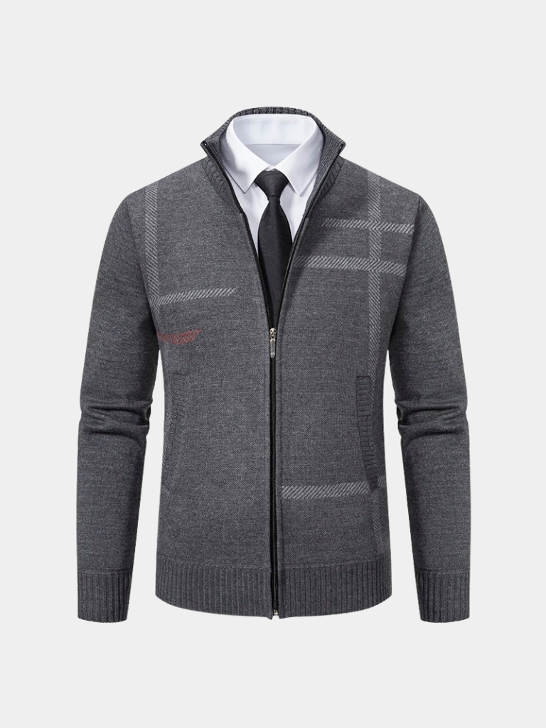 Graphite Symmetry Knit Jacket — North Row | Worn Look