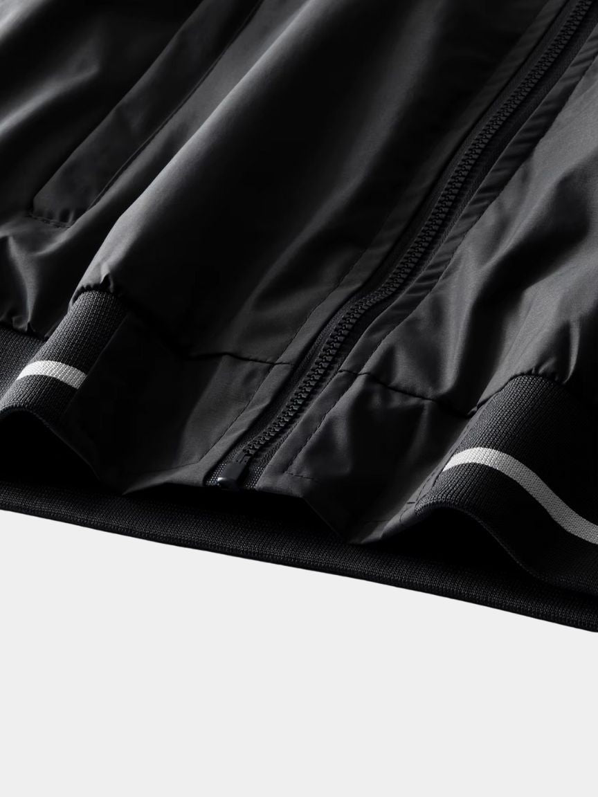 Casual Baseball Bomber Jacket — North Row | Close-Up