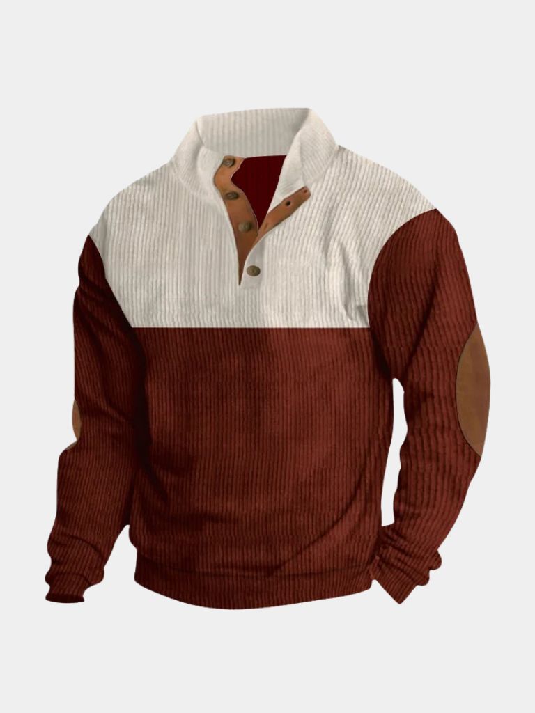 High Collar Corduroy Retro Pullover - North Row