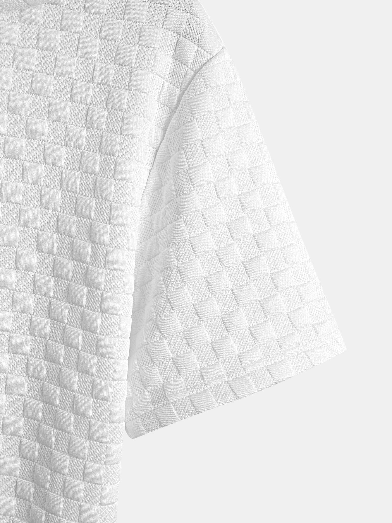 Checkerboard Jacquard  Arc Hem Hooded T-Shirt & Shorts — North Row | View 17