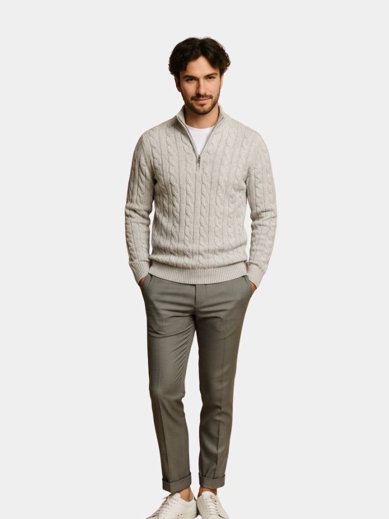 Essential Half Zip Curve Sweater — North Row | Back View