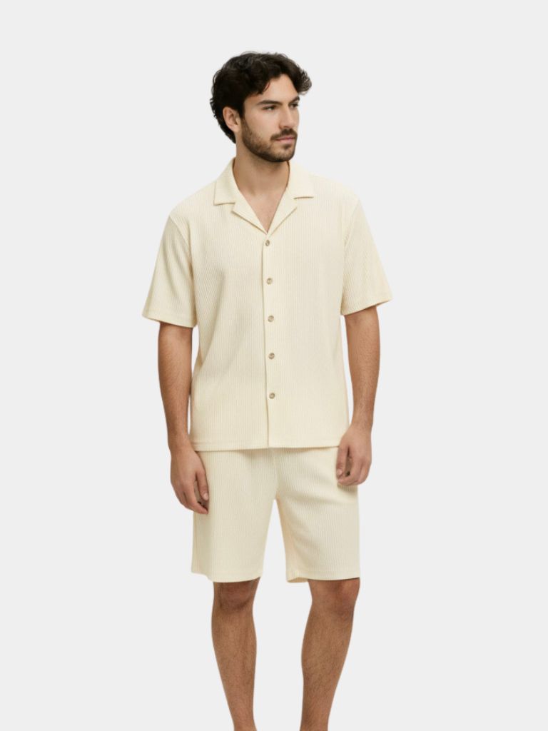 Minimalist Corduroy Set Shorts and Shirt — North Row | Side View
