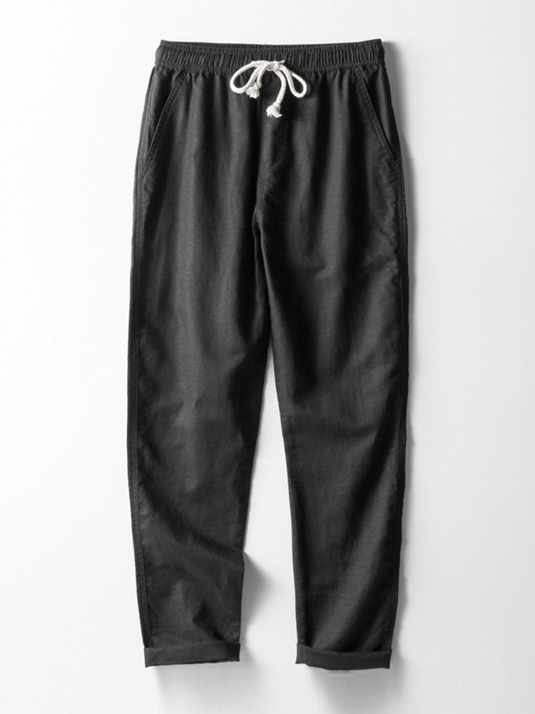 Straight Leg Linen Pants — North Row | Detail View