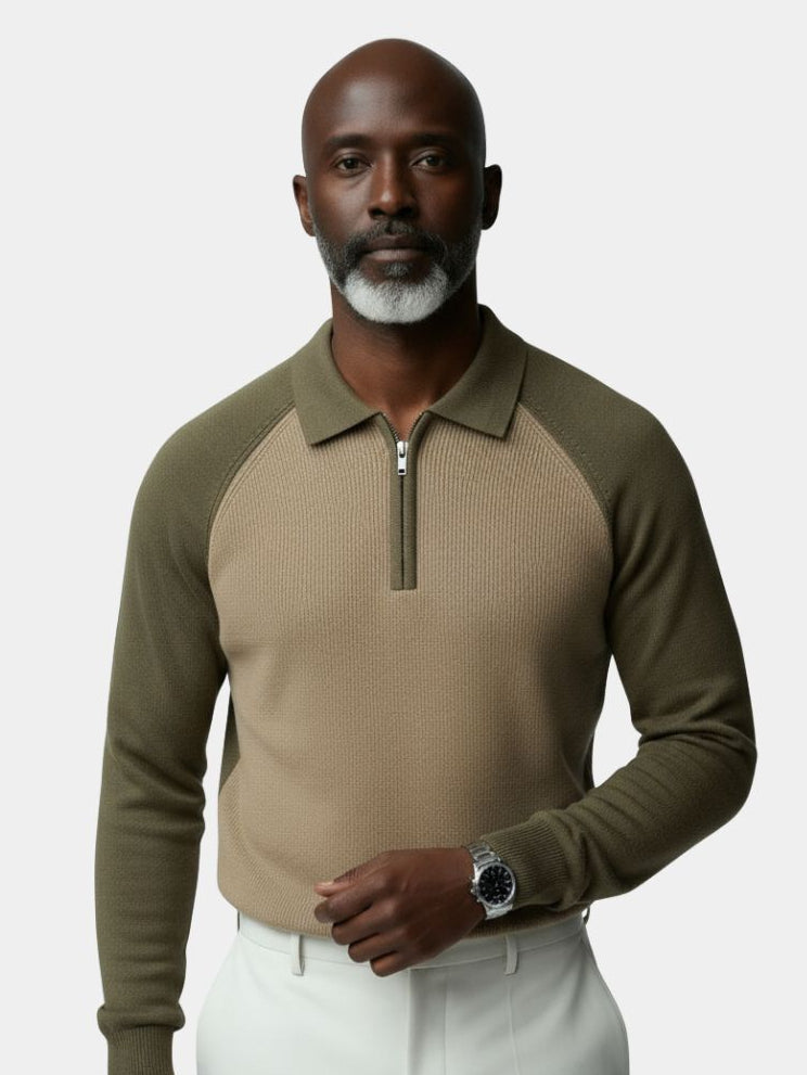 Raglan Quarter Zip Sweater — North Row | Front View