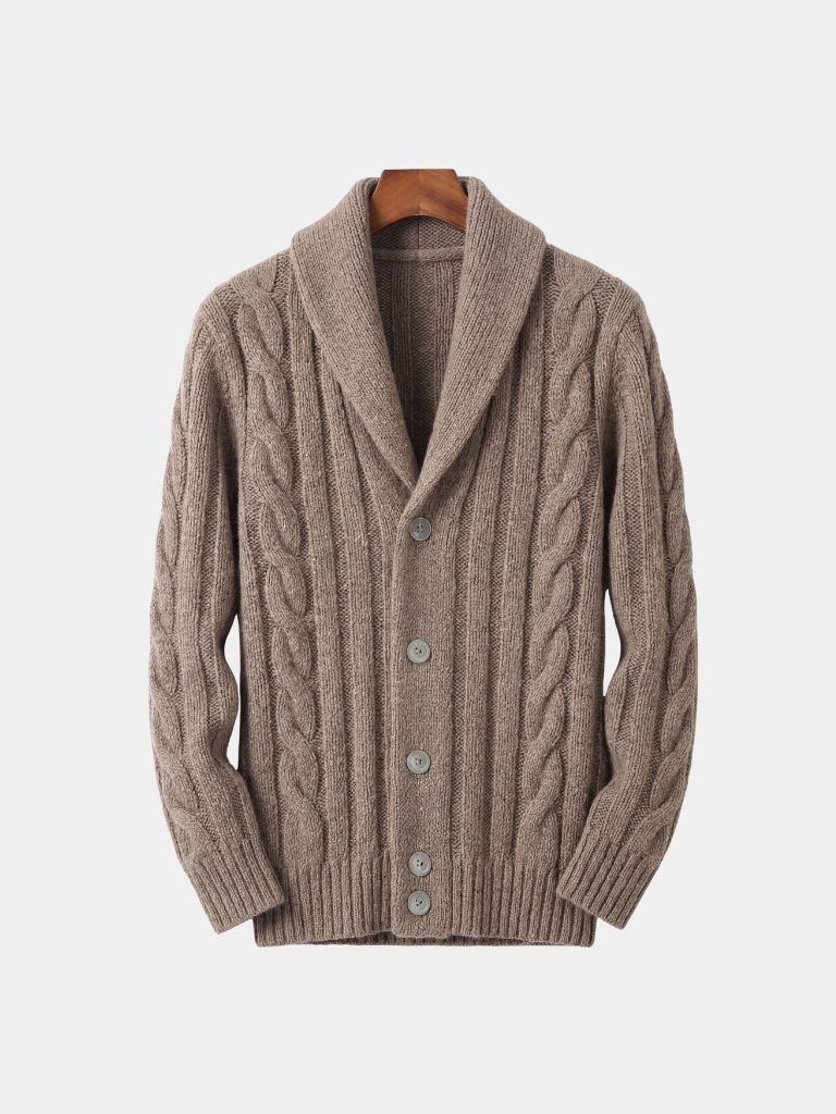 Men's Knitted Cardigan — North Row | Detail View