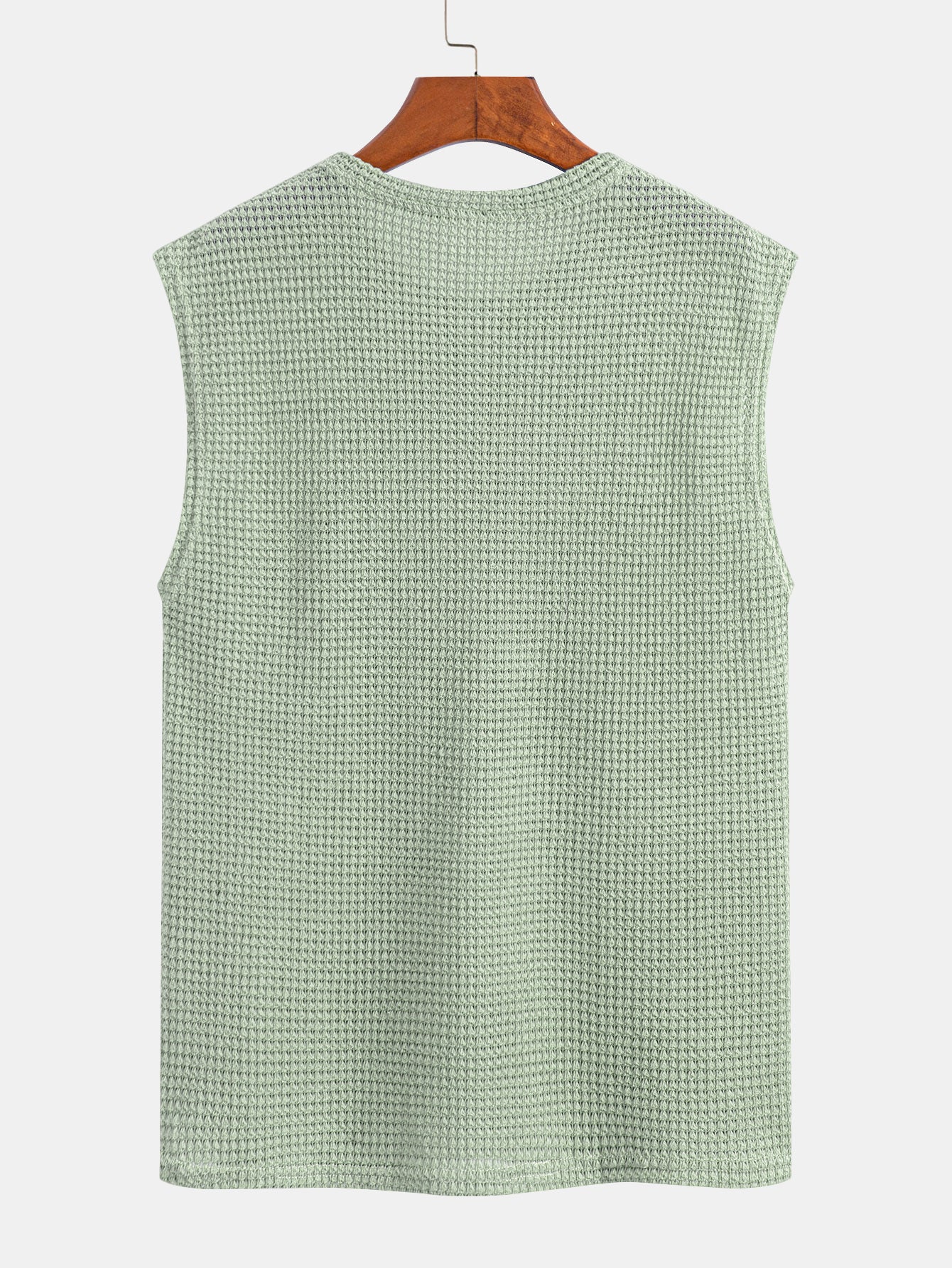 Waffle Knit Wide Strap Sleeveless T-Shirt — North Row | Close-Up