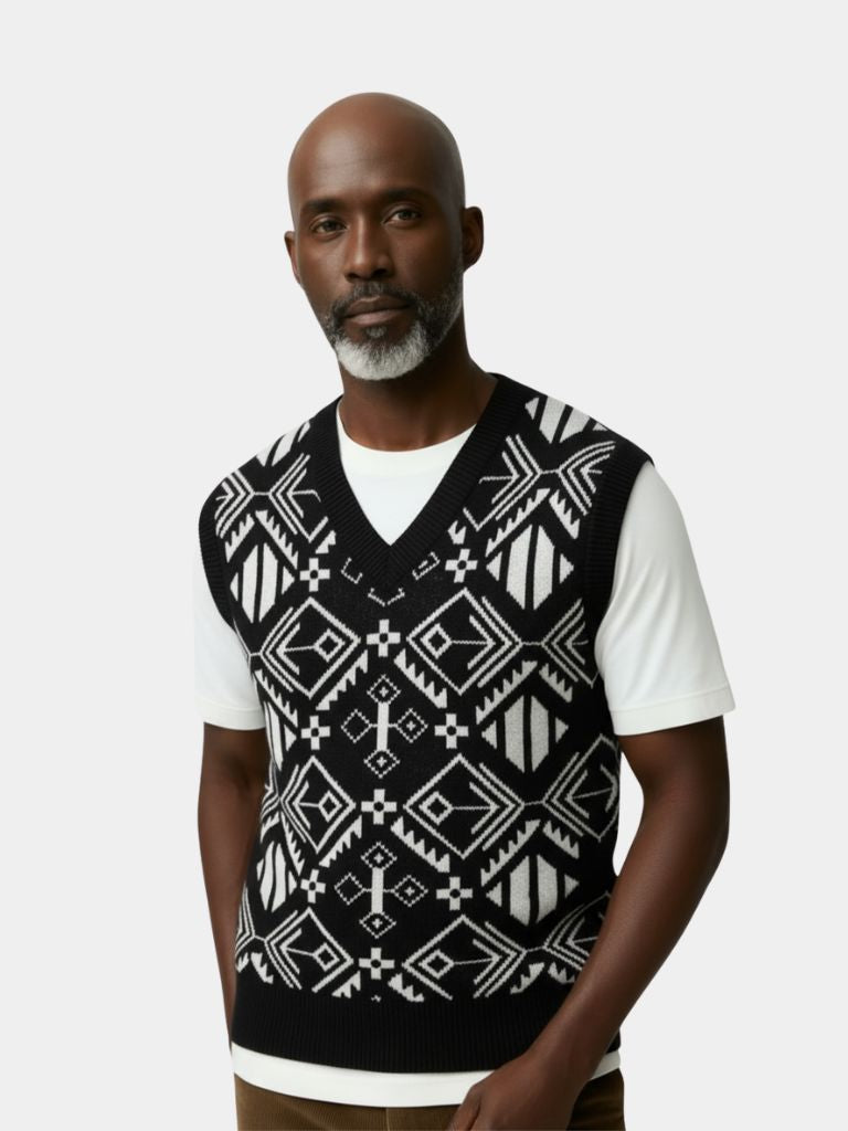 Academic Retro Knit Vest — North Row | Front View