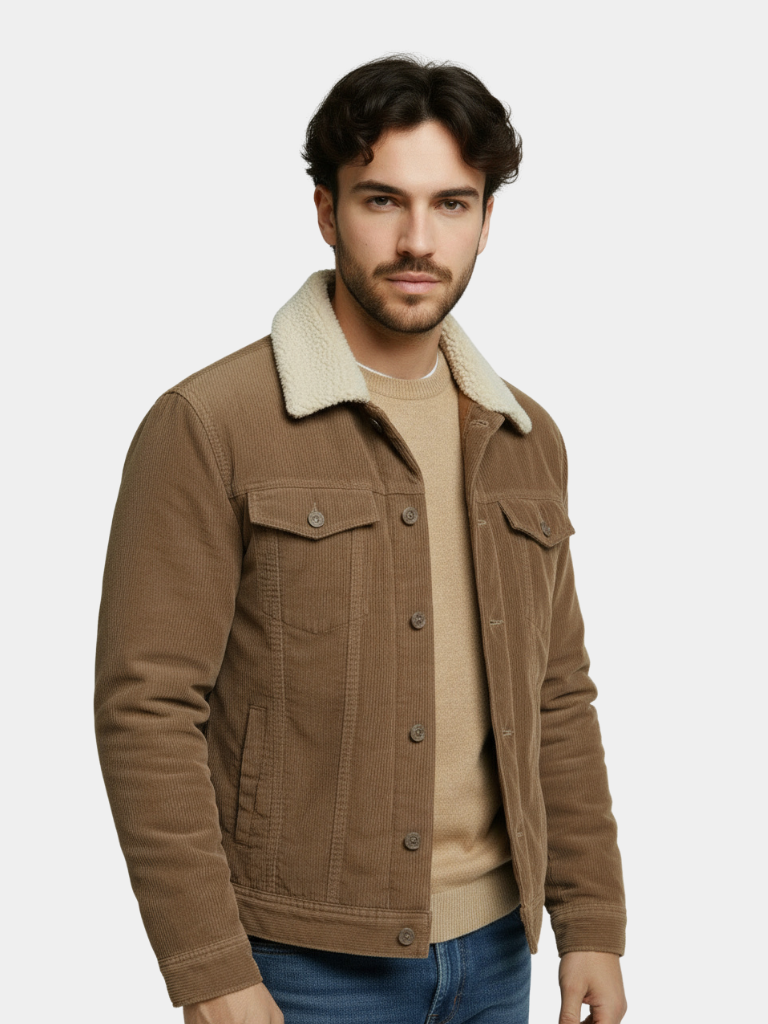 Minimalist Vintage Corduroy Jacket — North Row | Side View