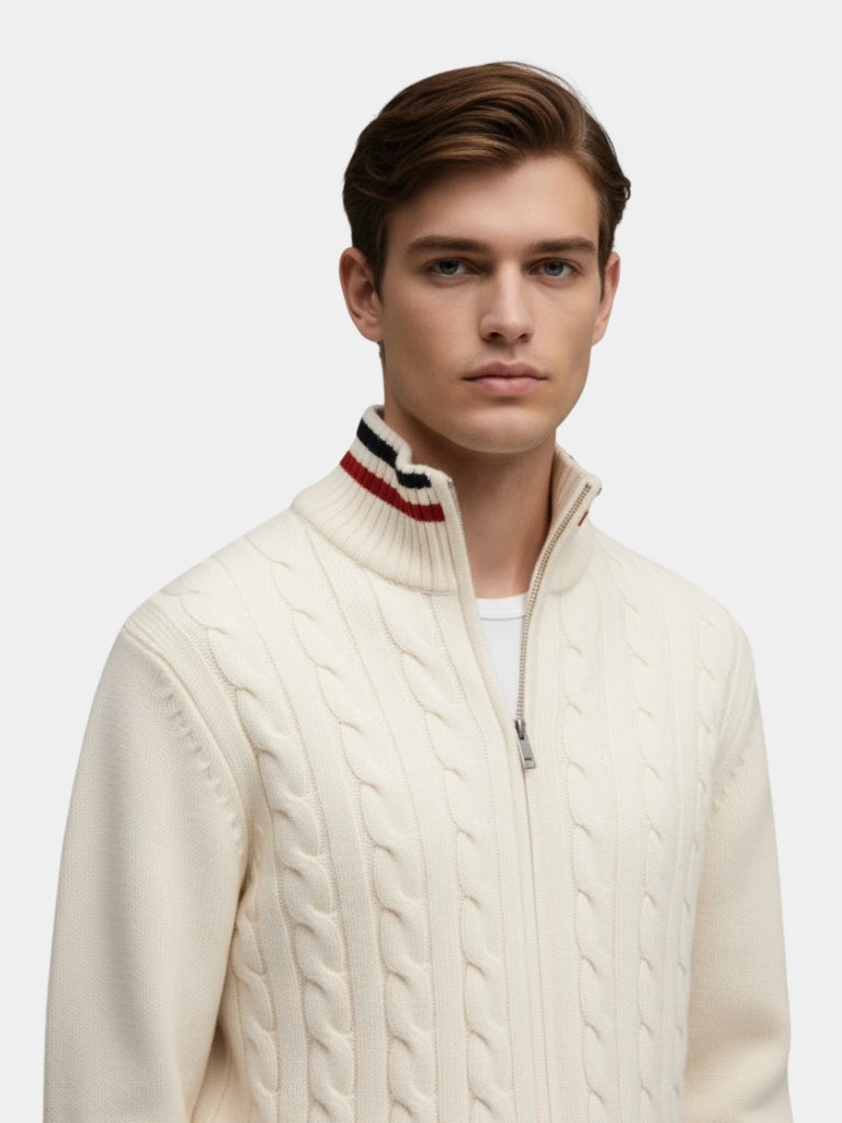 Essential Half Zip Turtleneck Sweater — North Row | Front View