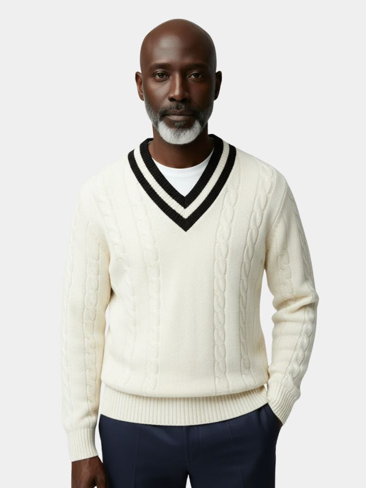 Minimalist V-Neck Sweater — North Row | Front View