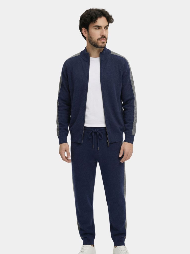 Navy Heritage Cashmere Set — North Row | Side View