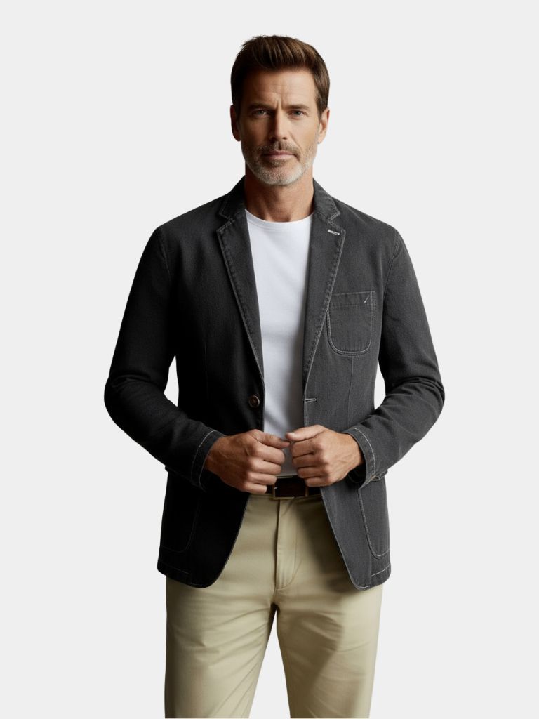 Denim Covenant Blazer Jacket — North Row | Side View