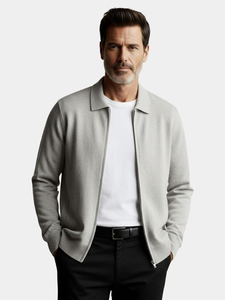 Cashmere Heritage Knit Jacket — North Row | Side View