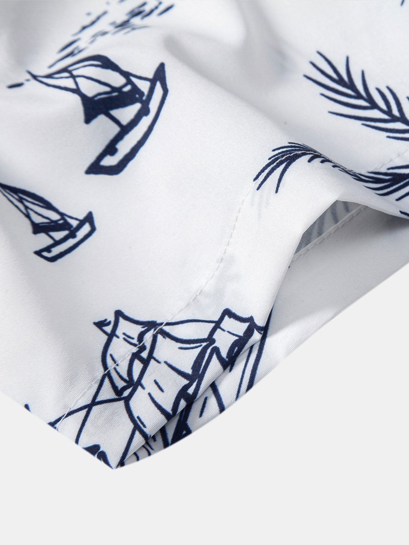 Island Sailing Print Button Up Shirt & Swim Shorts — North Row | View 19