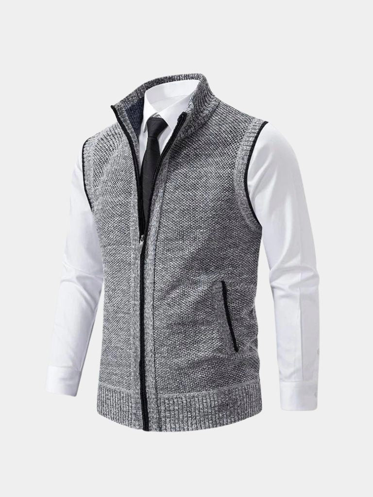 Elegant Full-Zip Sweater Vest — North Row | Flat Lay