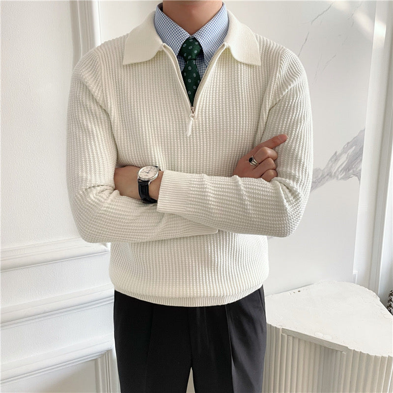 Gonjo Zipped Sweater — North Row | Front View