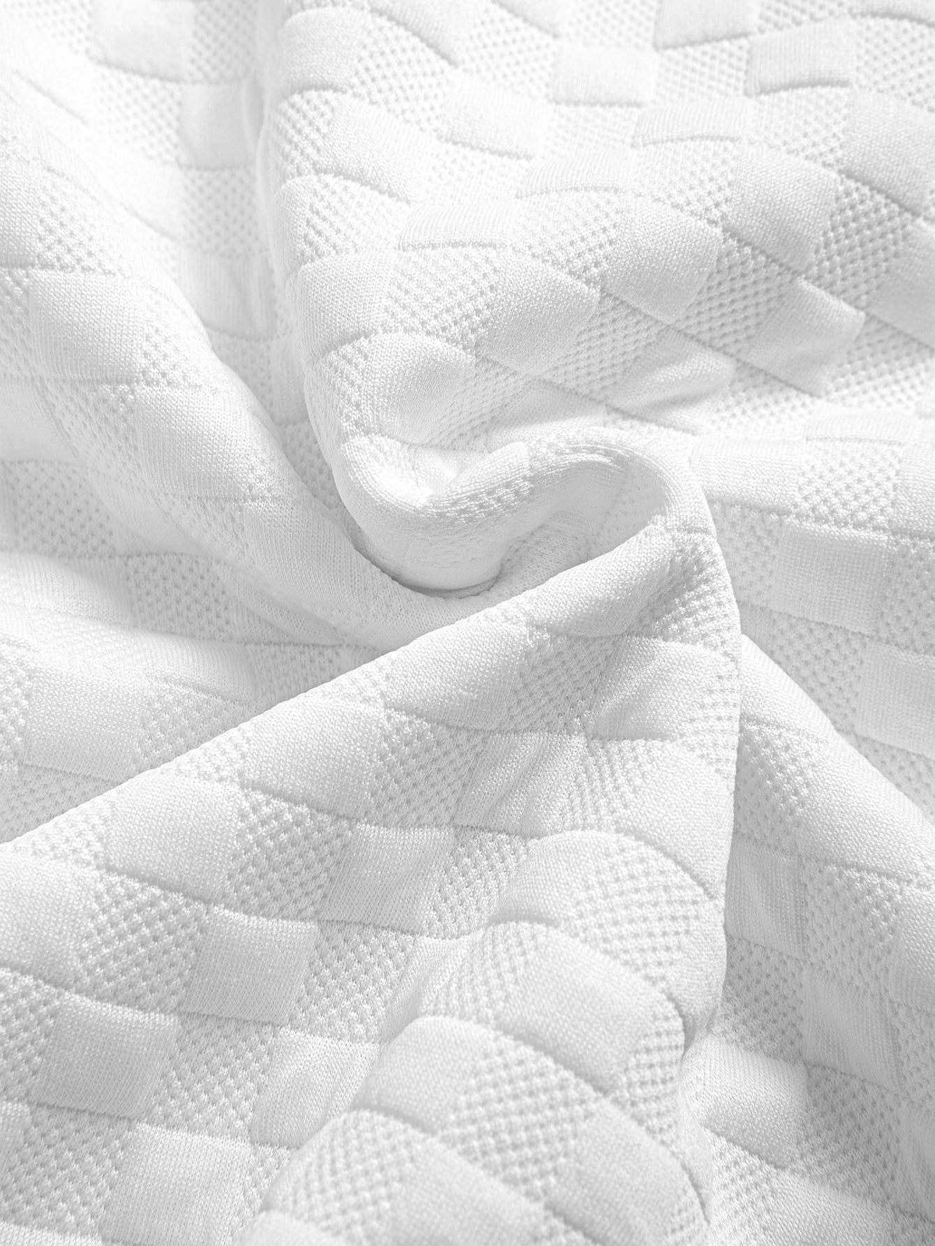 Checkerboard Jacquard  Arc Hem T-Shirt — North Row | Model Wearing