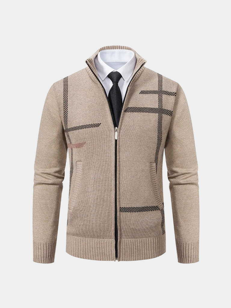 Graphite Symmetry Knit Jacket — North Row | Front View