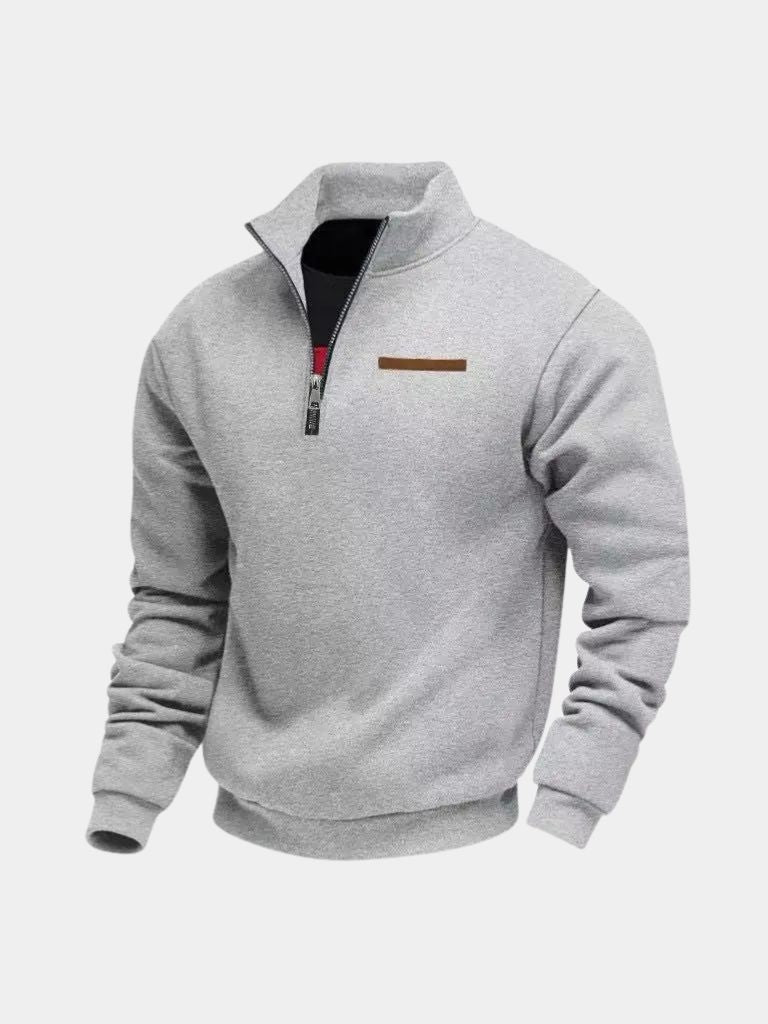 Slate Urban High Collar Pullover — North Row | Front View