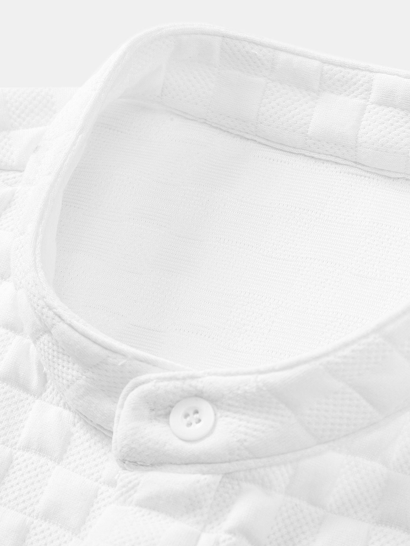 Checkerboard Stand Collar Shirt & Checkerboard Jacquard Shorts — North Row | Full Length