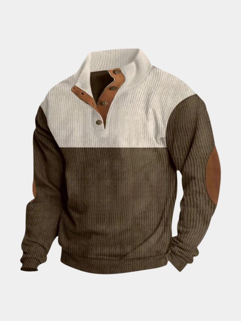 High Collar Corduroy Retro Pullover - North Row