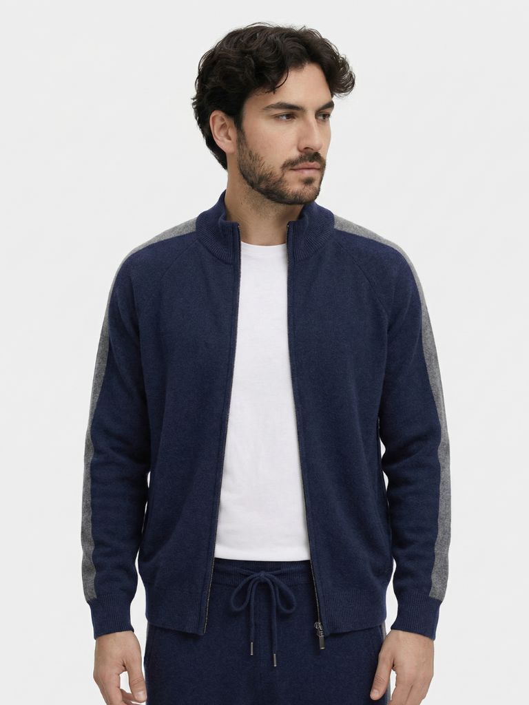 Navy Heritage Cashmere Set — North Row | Close-Up
