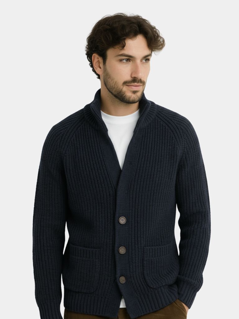 Classic Heritage Botton Knit Jacket — North Row | Side View
