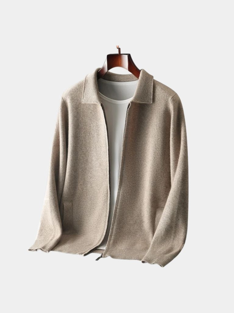 Cashmere Heritage Knit Jacket — North Row | Model Wearing