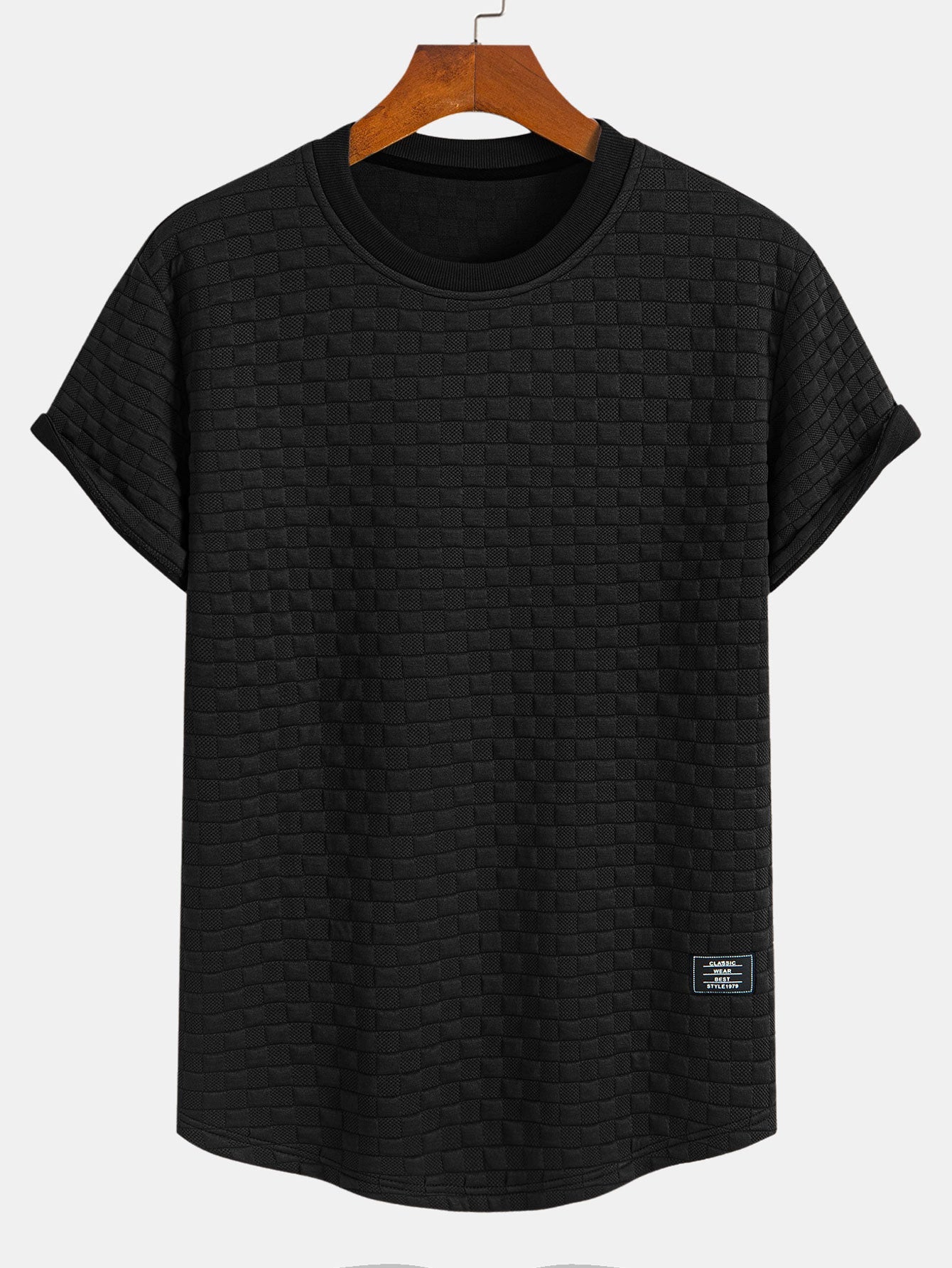 Checkerboard Jacquard  Arc Hem T-Shirt — North Row | Back View
