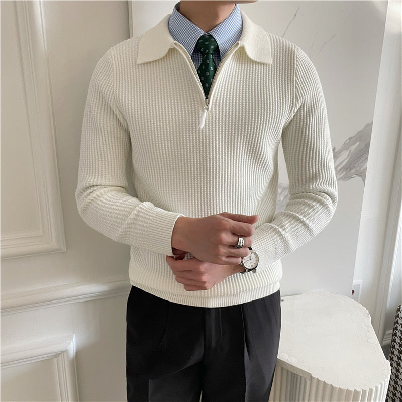 Gonjo Zipped Sweater — North Row | Flat Lay