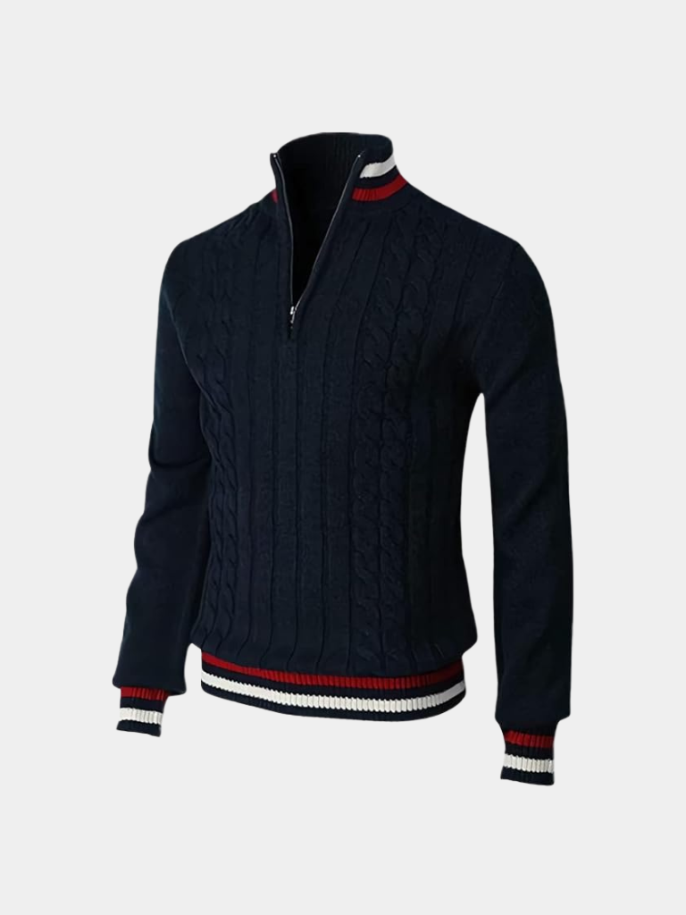 Essential Half Zip Turtleneck Sweater — North Row | Detail View