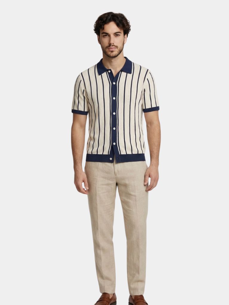 Atlantic Frame Knit Polo — North Row | Back View