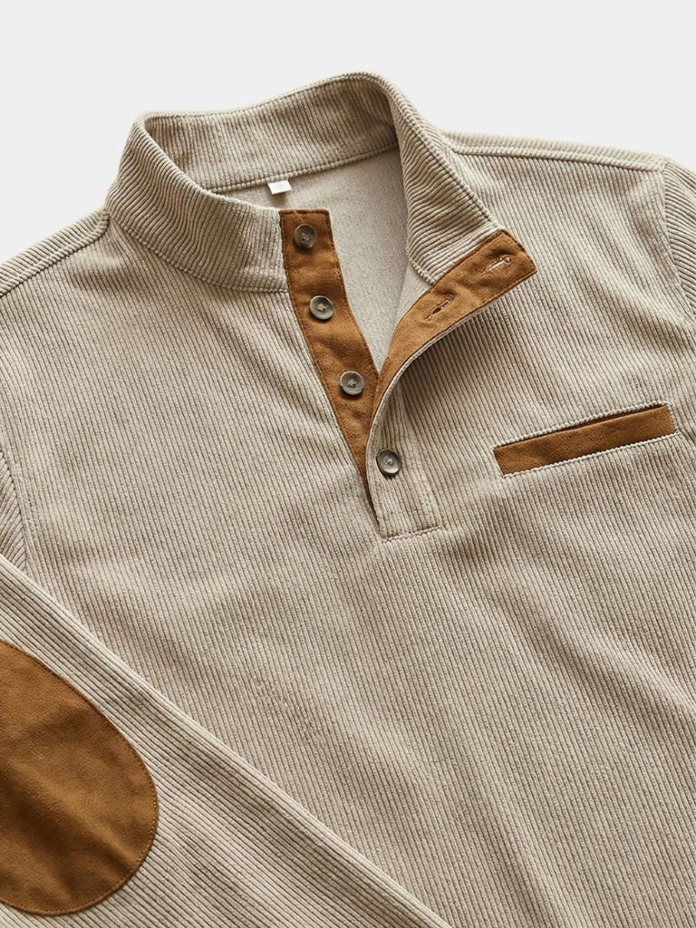 Monaco Casual Henley Pullover — North Row | Side View